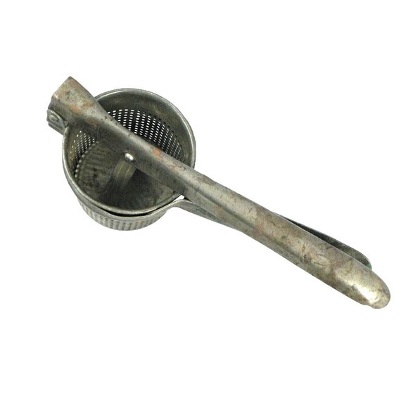 Potato Ricer Juicer Hand Press Masher Metal Primitive Vintage - Picture 6 of 12